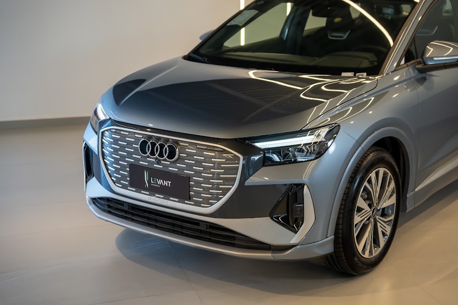 Audi Q4 e-tron at the showroom